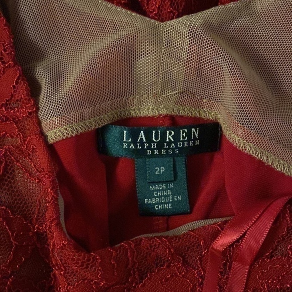 Lauren Ralph Lauren Red Lace Sheath Dress - Picture 11 of 13